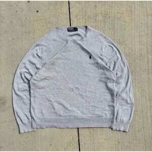 90’s Polo Ralph Lauren Blank Light Grey Knit Sweater
